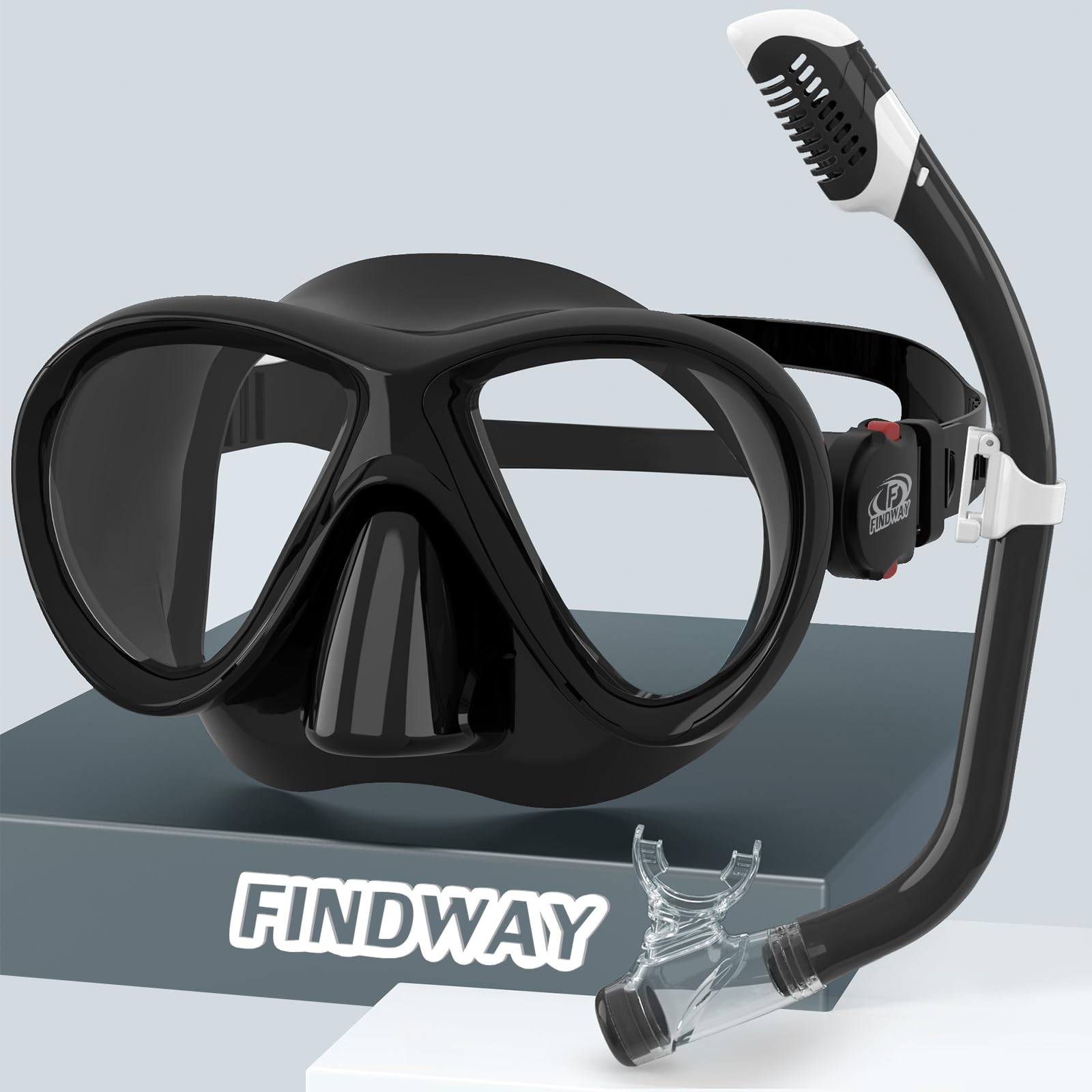 Findway Kids Snorkel Set, Children Swimming Goggles for Snorkelling, Snorkel Gear with Odourless TPU Breathing Tube for 4-16 Year Girls Boys