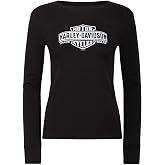 Harley-Davidson Women's Elongated Bar &amp; Shield Long Sleeve Shirt, Black