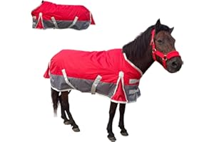 DOCKMOOR Foal/Mini Horse/Pony/Miniature/Mini Donkey Turnout Blanket for Winter,1800D 220g Cotton Fill Horse Blanket (55“)