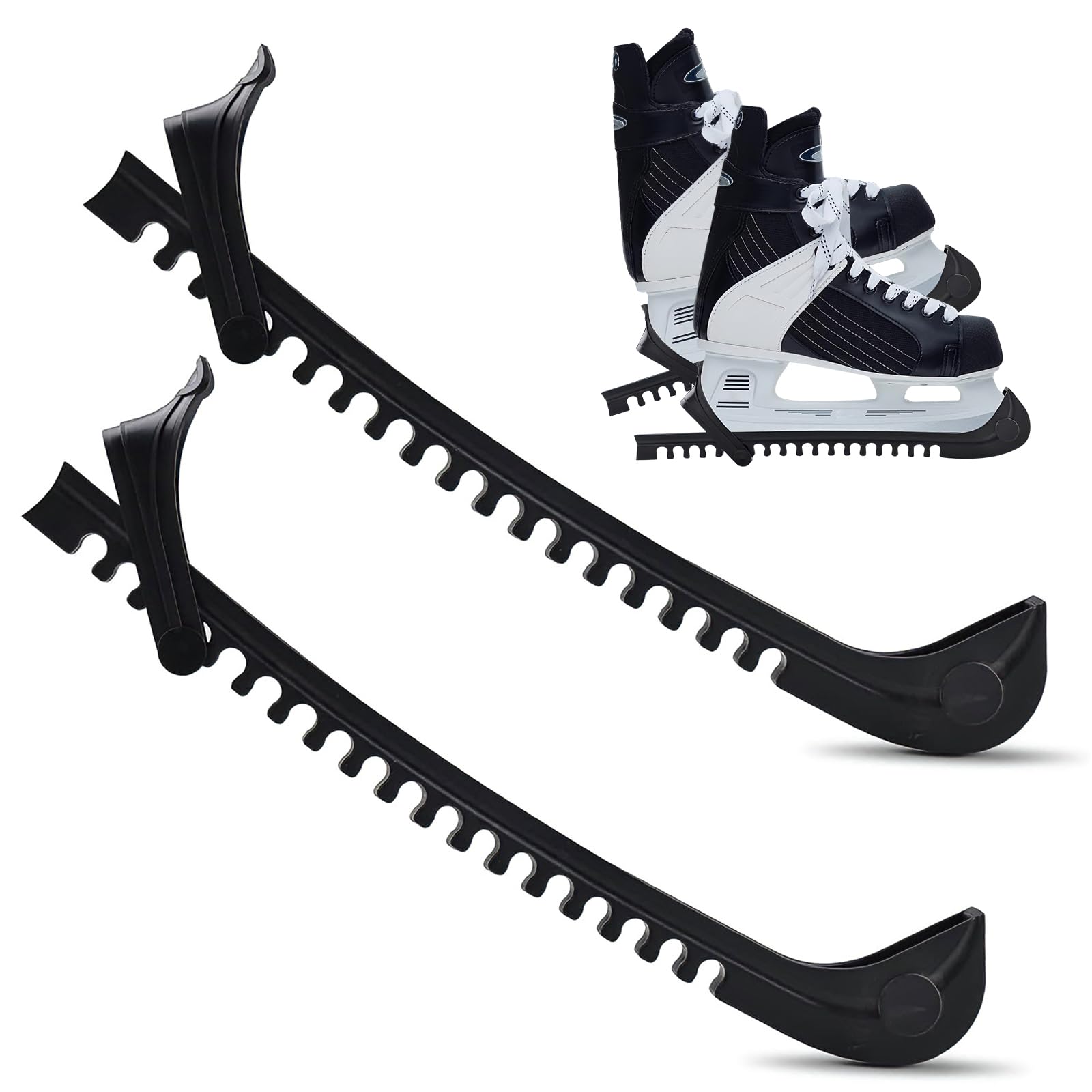 Zoyiancy Ice Skate Guards Ice Skate Covers Ice Skate Blade Covers Figure Skate Guards with Adjustable Buckle Skate Accessories (1 Pair) (Black)