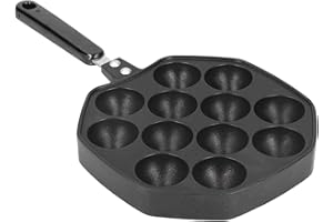 12 Cavities Aluminum Takoyaki Pan Maker Octopus Balls Egg Puffs Baking Pan,Savory Octopus Balls Griddle Maker Pan,Home Cookin