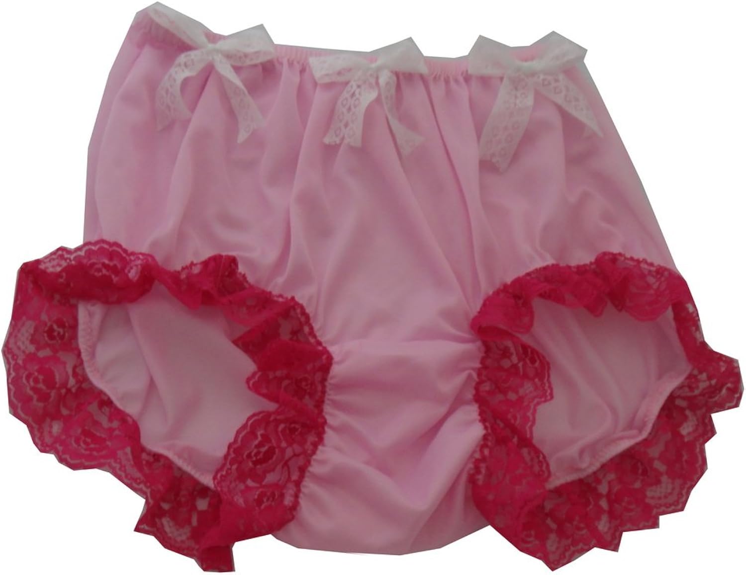 HDBN1631 PINK Handmade Bow Nylon Panties Women Ladies Underwear Briefs