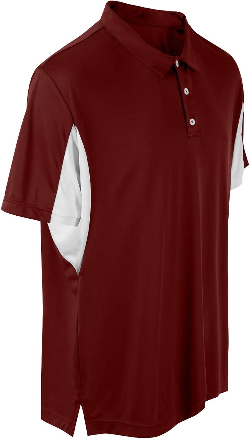 MOHEEN Men's Short Sleeve Polo Shirt Moisture Wicking Performance Color Block Classic Cut Athletic Casual Golf Shirts: Clothing