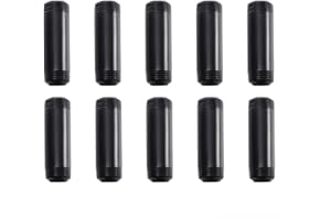 3/4" x 4" Black Painted Iron Pipe, Home TZH 10 Pack Threaded Black Paint Finish Metal Pipe Nipple for DIY Project/Furniture/Shelving Decoration(10, 4")