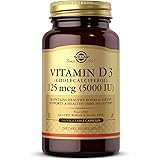 Solgar Vitamin D3 (Cholecalciferol) 125 mcg (5,000 IU) Vegetable Capsules - 240 Count
