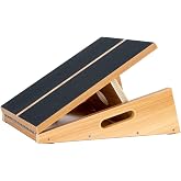 StrongTek Wooden Slant Board, Extra-Large 16 x 18 in, 5 Adjustable Angles | Standard and XL Sizes, Full or Partial Non-Slip Surfaces, Side Carry Handle, Calf and Ankle Stretching, Squats and Rehab