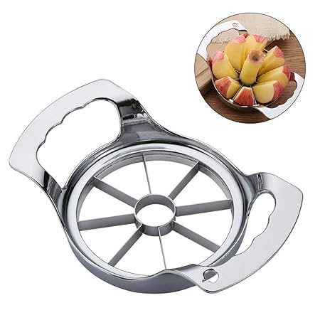 Comtervi Apfelteiler, Apfelschneider aus Edelstahl,Ø 9 cm, Apfelausstecher, spülmaschinengeeignet, Obstschneider ideal für Äp
