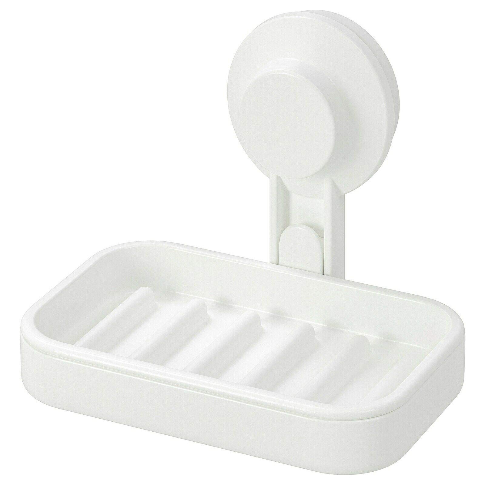 Ikea AISA TISKEN Soap Dish with Suction Cup White