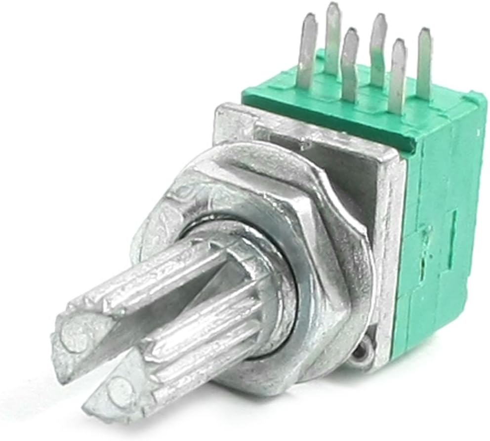 IIVVERR B10K 10K ohm 6mm Knurled Shaft Double Linear Potentiometer Pot