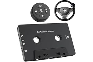 Zyyini Car Wireless Cassette Receiver, Bluetooth Tape Player Cassette Aux Adapter with Steering Wheel Remote Control, for Cal