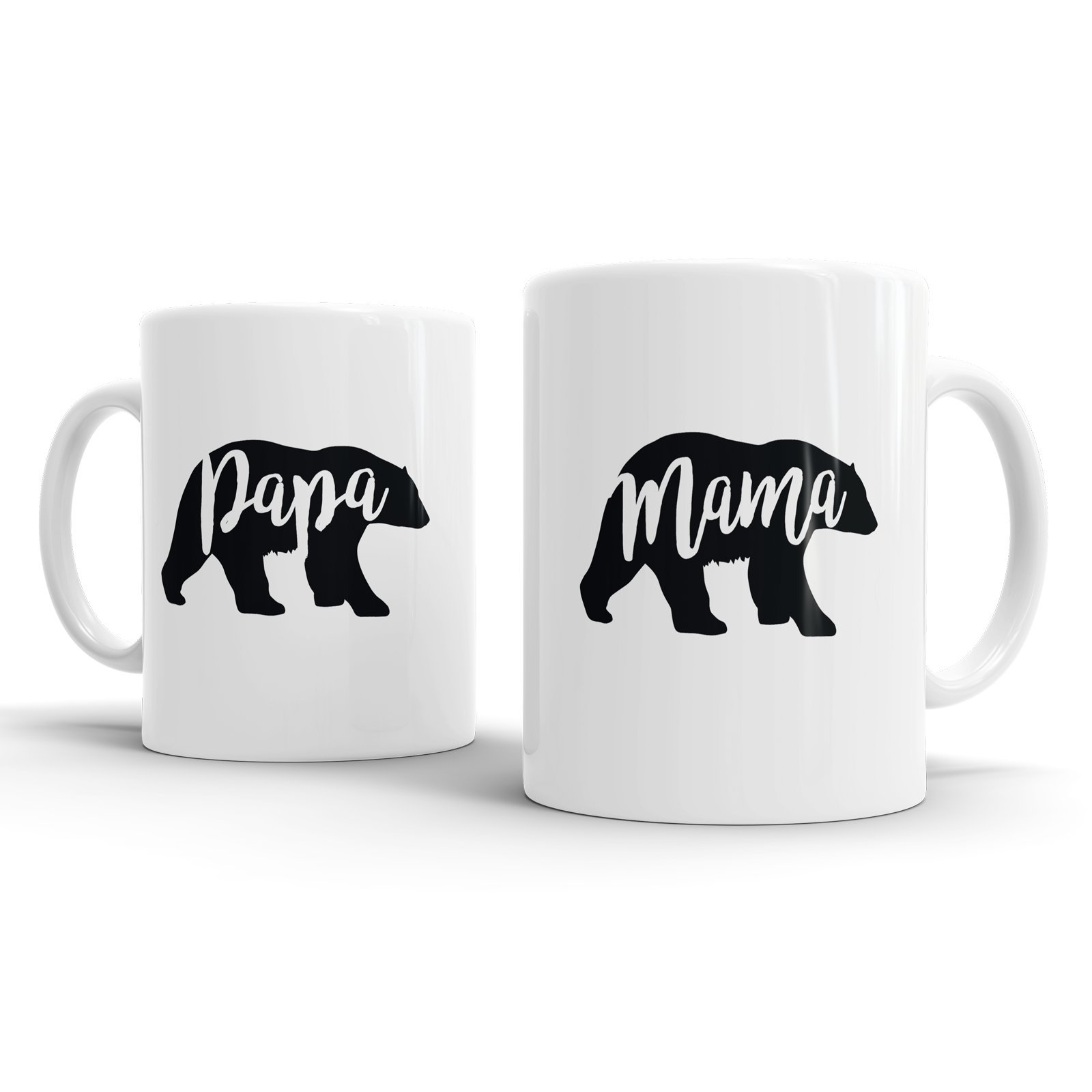 Papa Mama Bear Family Twinpack 11oz Ceramic Novelty 2X Mugs Gift Present