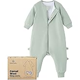 kaiya baby Unisex Toddler Sleep Sack with Feet 1.0 Tog Split Legs Sleep Sack 3T-4T, Sleep Bag Walker, Gifts for Boys & Girls, Pea Green