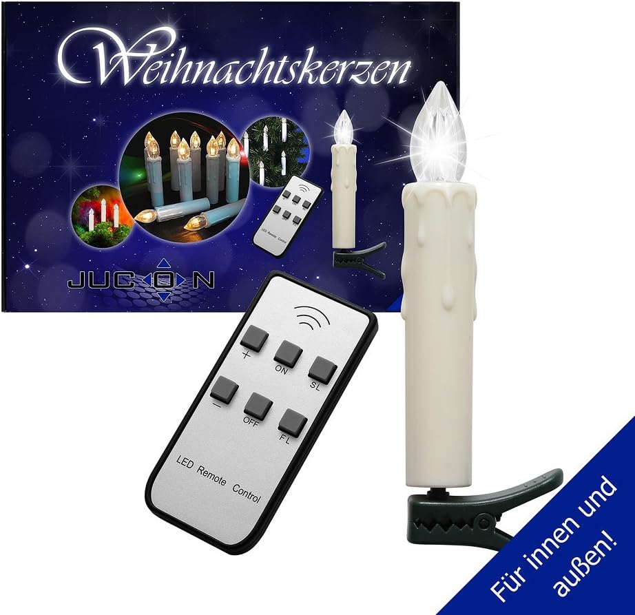 40-Set LED Mini Christmas Candles Jucon Wireless warm White Light LED Christmas Tree Candles