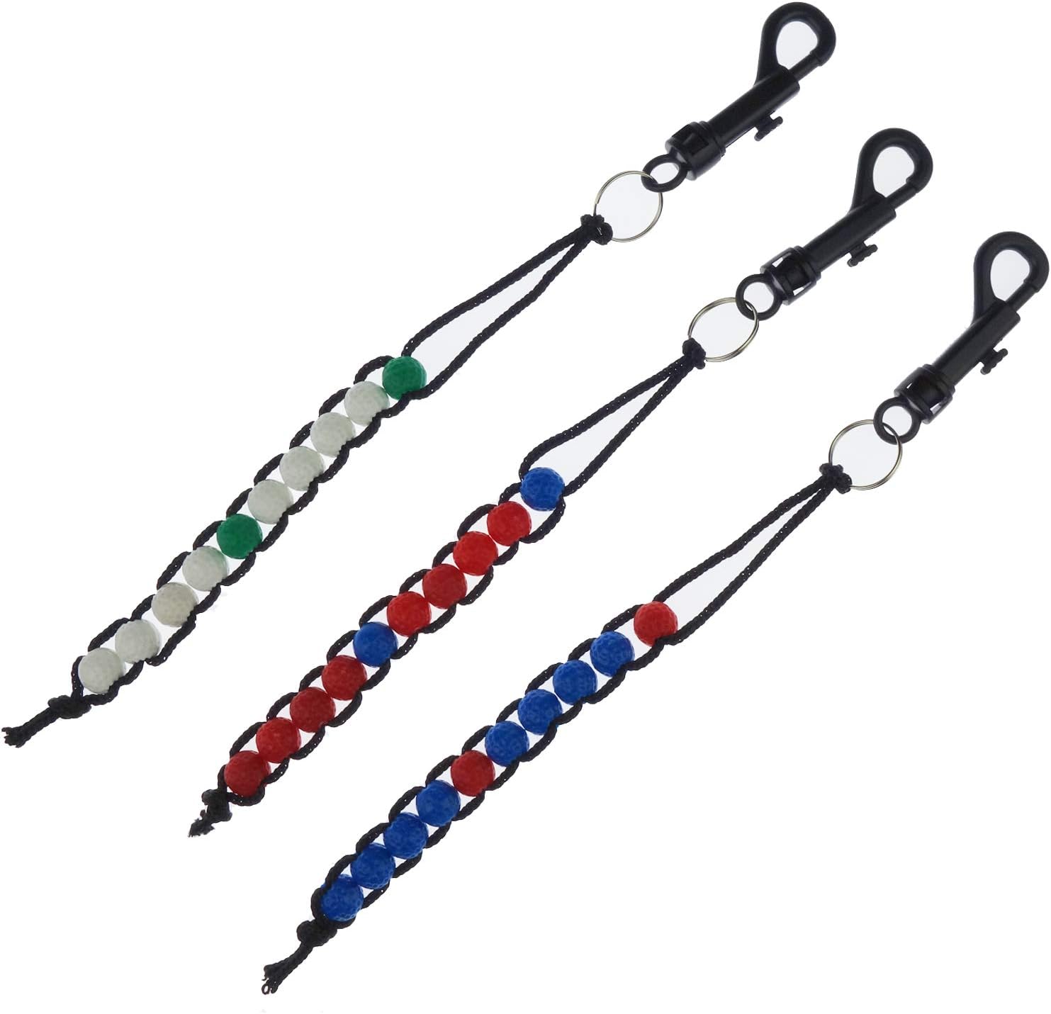 Zelerdo 3 Pack Golf Beads Count Stroke Score Counter, 3 Colors