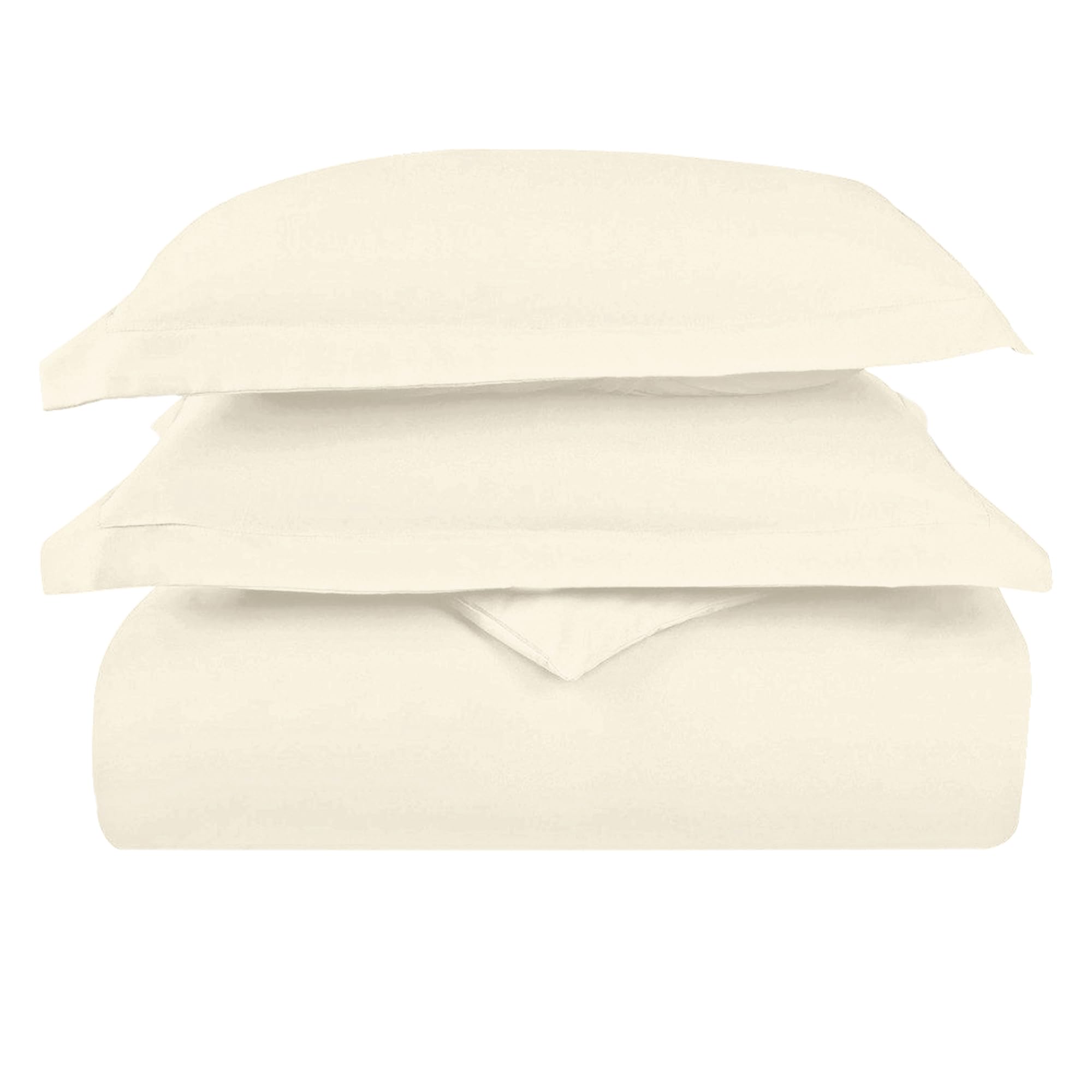 Pizuna Luxurious Cotton Duvet Cover Double Size Ivory, 1000 Thread Count 100% Long Staple Cotton Thick Duvet Cover Double 200x200cm, Sateen Quilt Cover with Button Closure