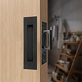 senharvest Recessed Finger Flush Pulls with Edge Pull -Sliding Closet Door Handles Hardware Suitable for Pocket Door,Closet Door,Sliding Doors, Barn Door Handle (Black, 6Inch)