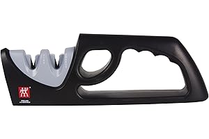 ZWILLING Premium Pull-Through Knife Sharpener Tool - Black, Professional Repair and Restore Blades, Sharpens Dull Knives, Non