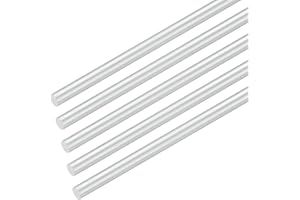 M METERXITY 5-Pack Round Aluminum Rod, 6mm (1/4") Dia 150mm (6") Length 6061 Aluminum Round Rod Solid Lathe Bar Stock Metal Sticks for DIY Crafts Making/Industrial/Construction/Model