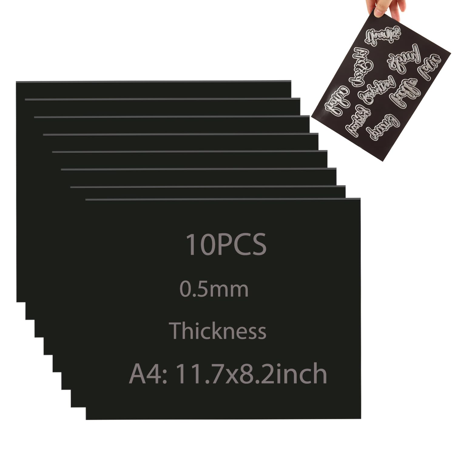 OTCRAFT 10PCS A4 Magnetic Sheets Magnets for Crafts, 0.5mm for Metal Cutting Dies Storage Orangize Crafts Tool Scrapbooking Arts and Crafts Flexible Placement Mats 11.7x8.2inch — image 1