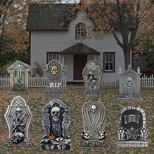 Flyowl Halloween Yard Signs RIP Graveyard Tombstones Outdoor