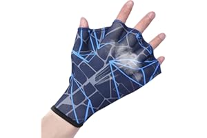 Swim Training Gloves - Swim Hand Fins for Men - Webbed Fitness Water Training Gloves for Swimming Diving Snorkeling Beach Bav