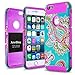 iPhone 6 Plus Case 5.5 Inch,iPhone 6s plus Case,AnnBay High Impact Hard Hybrid Dual Layer Heavy Duty Case Armor Cover Case with Totem Flower Pattern for iPhone 6 plus/6s plus(Purple)