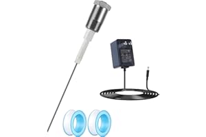 Powered Anode Rod for Water Heater Tank, vattceel Electrical Anode Rod, Eliminate Odors. Replace Magnesium or Aluminum/zinc anodes. Material: Titanium+ ir,for 10-45 Gallon Tanks(Optional 6-120 gal)