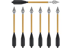 RUOERSISI Aluminum 6.7" Mini Crossbow Bolt Bright Colors with Replaceable Tip and Sharp Blade for 50-60 Crossbows for Adults Suitable for Target Practice Wild Hunting Outdoor Small Hunting Game