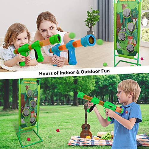 DeXop Shooting Game Toy for Kids 5 6 7 8 9 10+ Years Olds Boys and Girls Foam Balls Toy Gun Air Balls Shooting Game Blaster Toy Set Moving Indoor-Outdoor Activity Game for Kids Birthday Party Gift