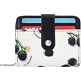 Sunwel Fashion Cute Prints Wallet Card Slots Small Wallet with Zipper Coin Pouch Wallet for Women Girls (BLACKBERRY)