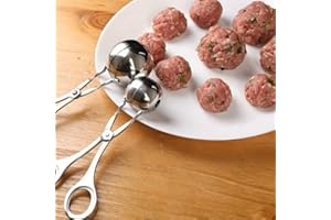 2pcs Stainless Steel Meatball Maker, Non-Stick Fish Ball Maker, Kitchen Tools Rice Ball Mold, S+L