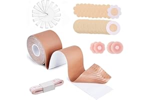 Boob Tape Set Kit,Ywbfove Invisible Fashion Nipple Covers Boobtape for Women,Silicone Push up Sticky Bra,Double Sided Breast 
