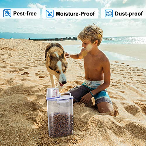 TBMax Pet Food Container for Dogs Cat Food Container with Pour Spout + Seal Buckles + BPA-Free Plastic + Airtight for Birds