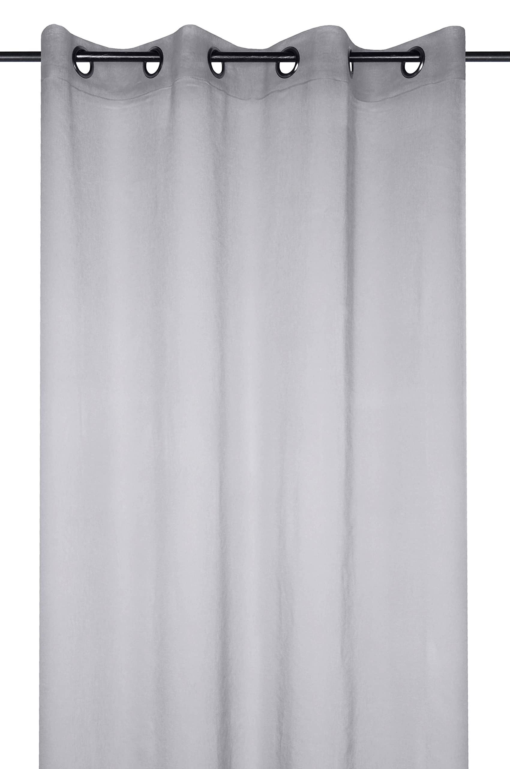 LOVELY CASA Monna Curtain, Polyester, polyester, gray, 135 x 260 cm