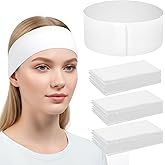 Xaajooio 150PCS Disposable Spa Headbands, Non-Woven Stretch Facial Hairband with Adjustable Magic Tape for Facial, Makeup, Skincare, Travel, Ideal for Beauty Enthusiasts and Professionals