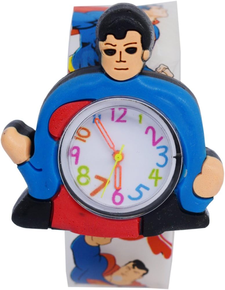 TCT(R-TM)Superman Analog Cartoon Kids Like Watch(Random Colors Blue/Black/Green/RED/Any one as per Stock Availability Will be Sent)