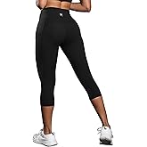 Fihapyli ICTIVE Women's Capris Yoga Pants with Pockets Running Pilates Fitness Running High Waisted Leggings