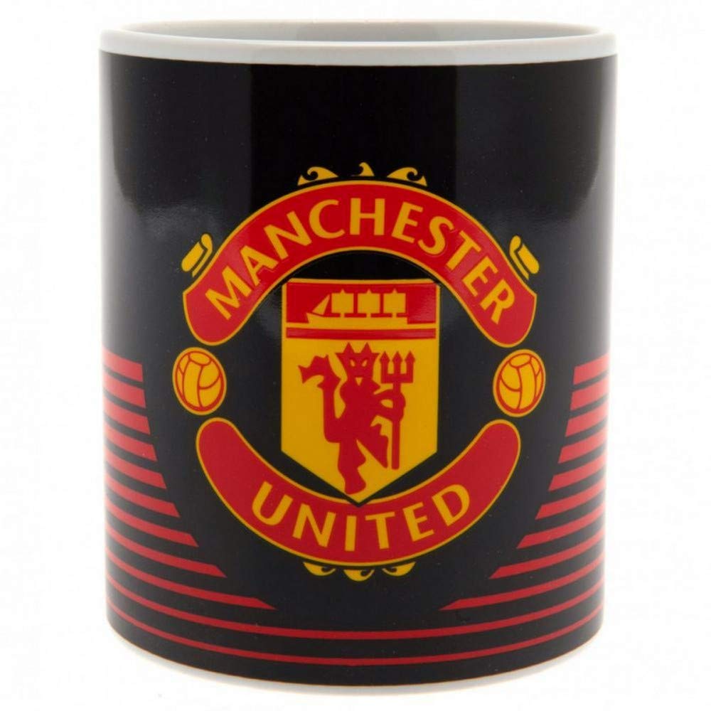 Manchester United Fc Man Utd Black Ceramic Collectors Gift Coffee Tea Mug LN
