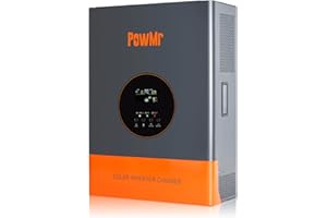 PowMr Split Phase 10000W 48VDC to 110V/220VAC, 10KW Hybrid Solar Inverter with 120A MPPT Charge Controller, Peak Power:30000W, Max PV Input 6400W, Pure Sine Wave Inverter for 48V Lead-Acid, Li Battery