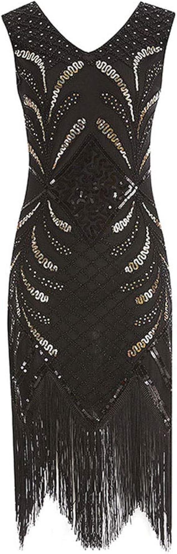 Amazon 女性 ヴィンテージ 19年代 フラッパー ドレス コスチューム ドレス フリンジスパン コール ドレス ワンピース チュニック 通販