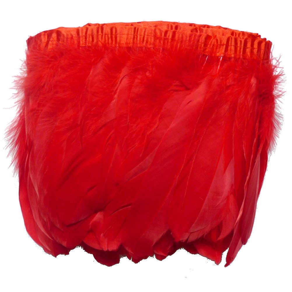 Sowder Duck Goose Feather Trim Fringe 2 Yards(red)