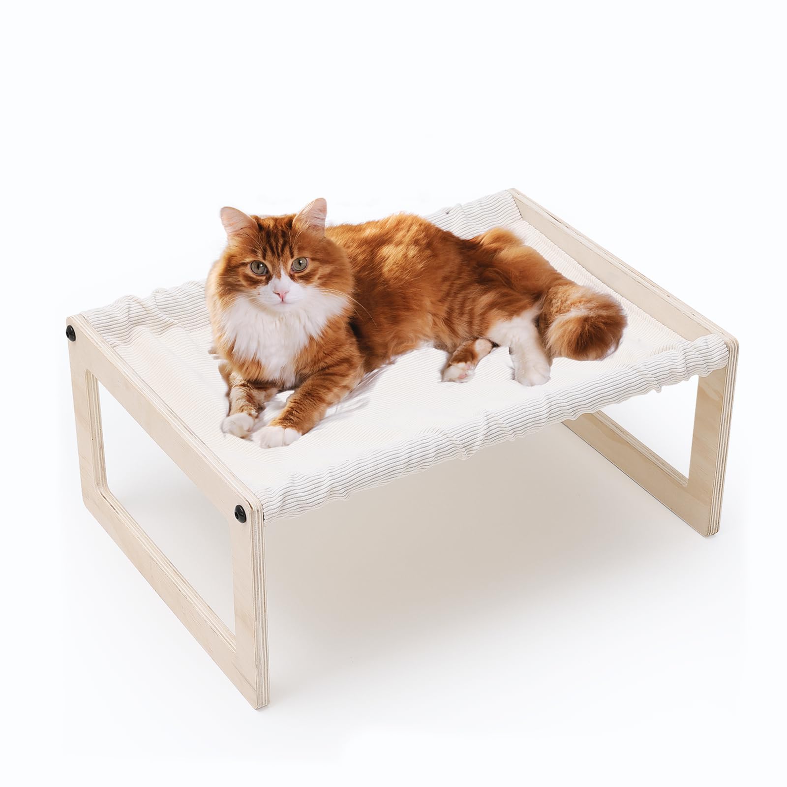 Photo 1 of BsBsBest Cat Hammock, 22 X 16 Inch Elevated Wooden Pet Hammock Breathable Dog Bed Detachable Portable Indoor Outdoor Cat Beds for Kitty Puppy Bunny Rabbit Small Animal