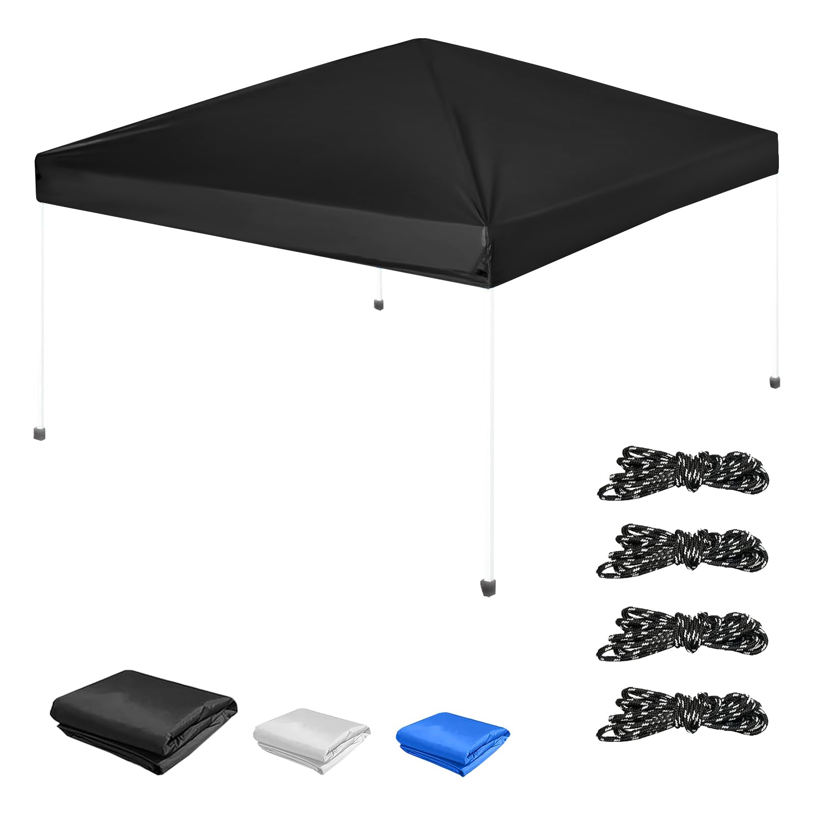 Photo 1 of 10×10 Canopy Replacement Top Cover, Pop Up Canopy Replacement Tent Cover, Waterproof Canopy Top for Straight Leg Frame, for Outdoor Garden Patio Camping Sun Shade(Top Only) (Black)