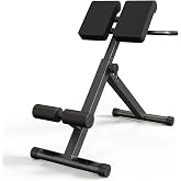 Foldable Hyperextension Roman Chair, Core Strength Exercise, Adjustable Back Extension Machine for Glutes, Sit-Up Fitness Weight Bench for Home Gym