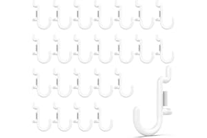 HUHOLE Pegboard Plastic Hooks, White, Designed for 1/4" Metal Pegboard Panel, 100PC