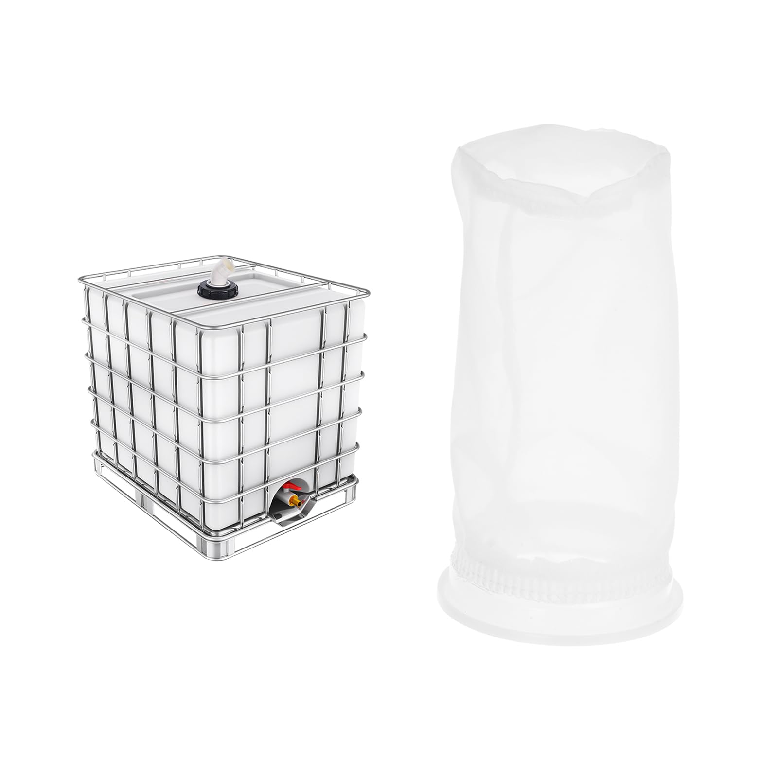 PATIKIL 4" IBC Lid Filter 210mm Long Washable Nylon Fine Mesh Filter IBC Tank Container Accessories for Rainwater Tank Rain Tank Ton Barrel Cover
