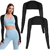 Grevosea 2 Pack Cooling Shawl Arm Sleeves UV Protection Sun Sleeves Sun Protection Arm Sleeve with Finger Hole for Women