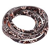 Boruo Brand 6mm Round Folded Bolo PU Braided Leather Cord For Necklace Bracelet Jewelry Making (2m Brown Snake Color)