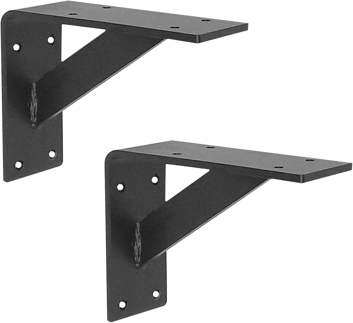 Wall shelf mount, metal iron, 2 pieces shelf holder black, storage