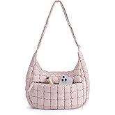 BAGSMART Crossbody Hobo Bag for Women with Adjustable Strap, Quilted Puffy Purses for Women Fluffy Compact Shoulder Handbag